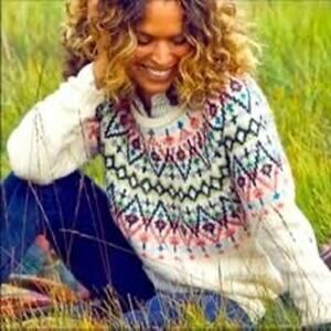 Arie fairisle Nordic sweater womens M